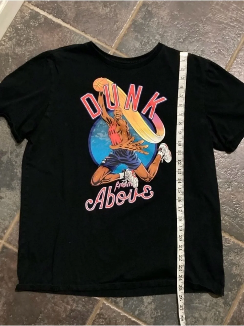 Jordan Black 'Dunk Above' Graphic Tee with Multicolor Print Men’s Size XL